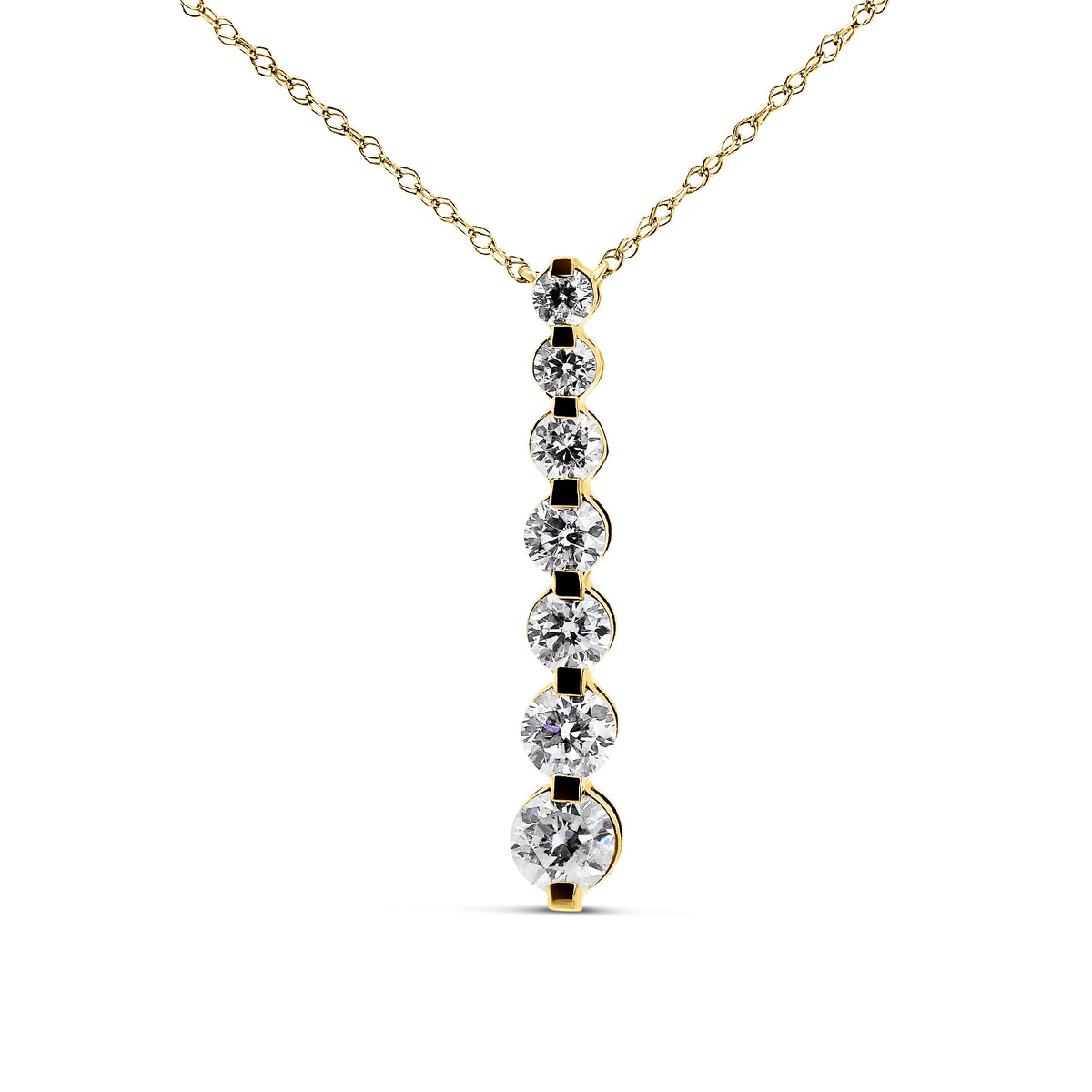 10K Yellow Gold Five-Stone Pendant with 1.00 CTW Lab-Grown Diamonds