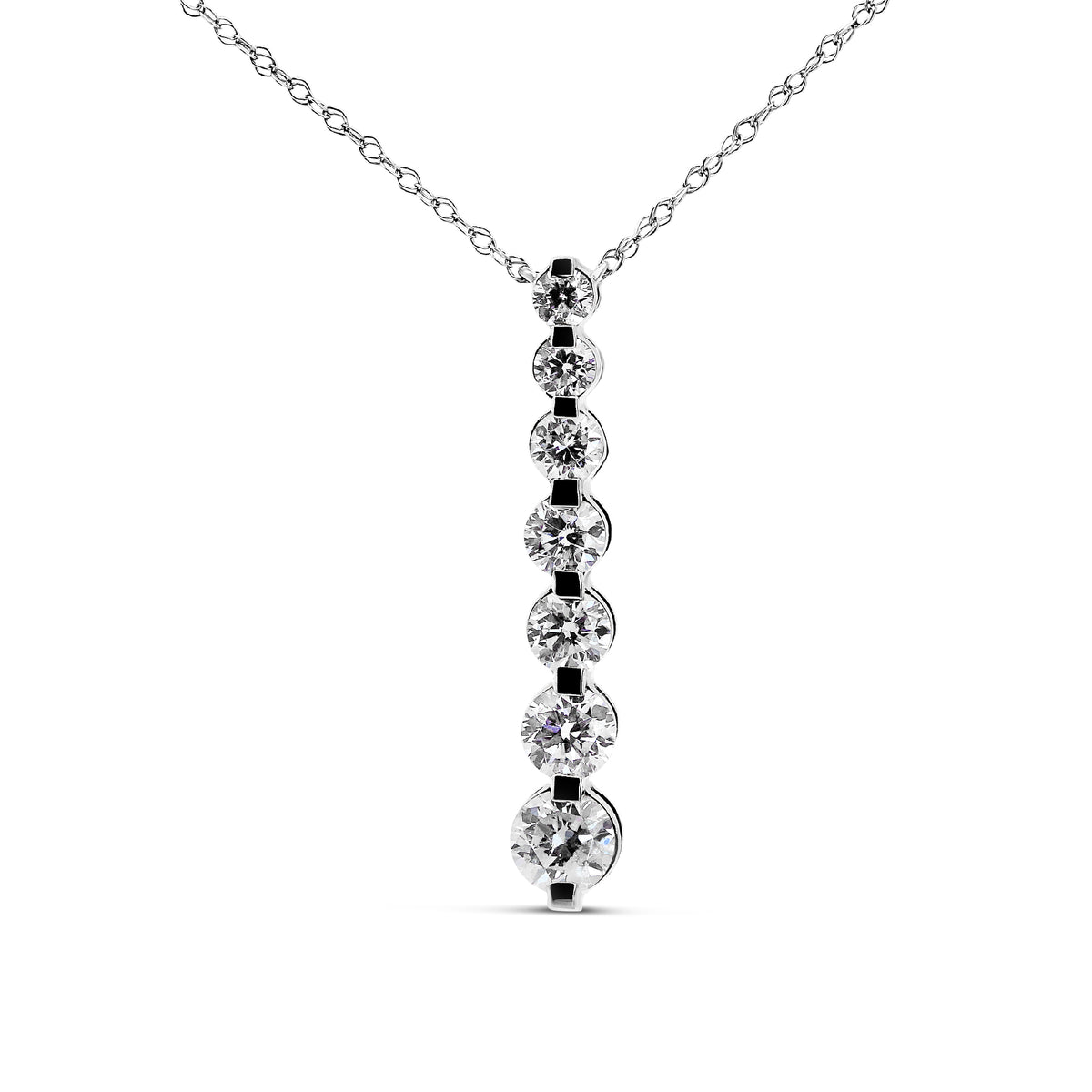 10K White Gold Five-Stone Pendant with 1.00 CTW Lab-Grown Diamonds