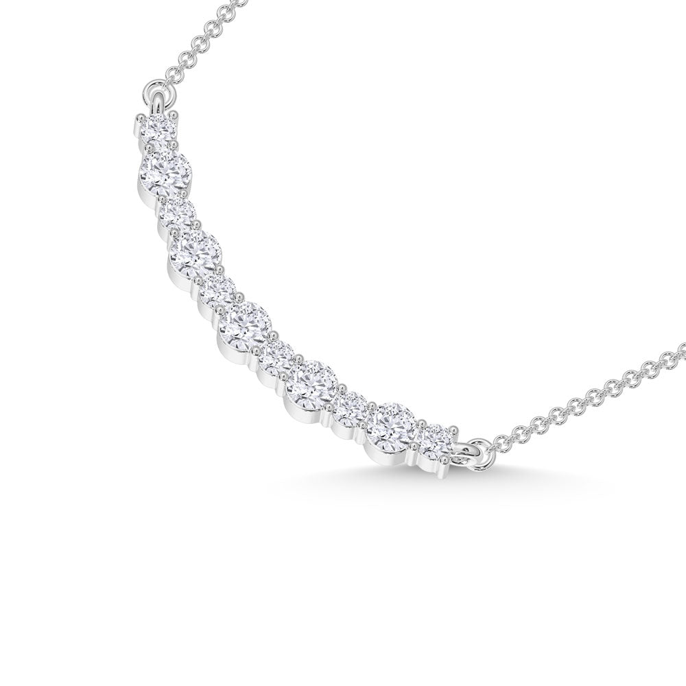 10K 1.00CTW Lab Diamond Curved Bar Necklace