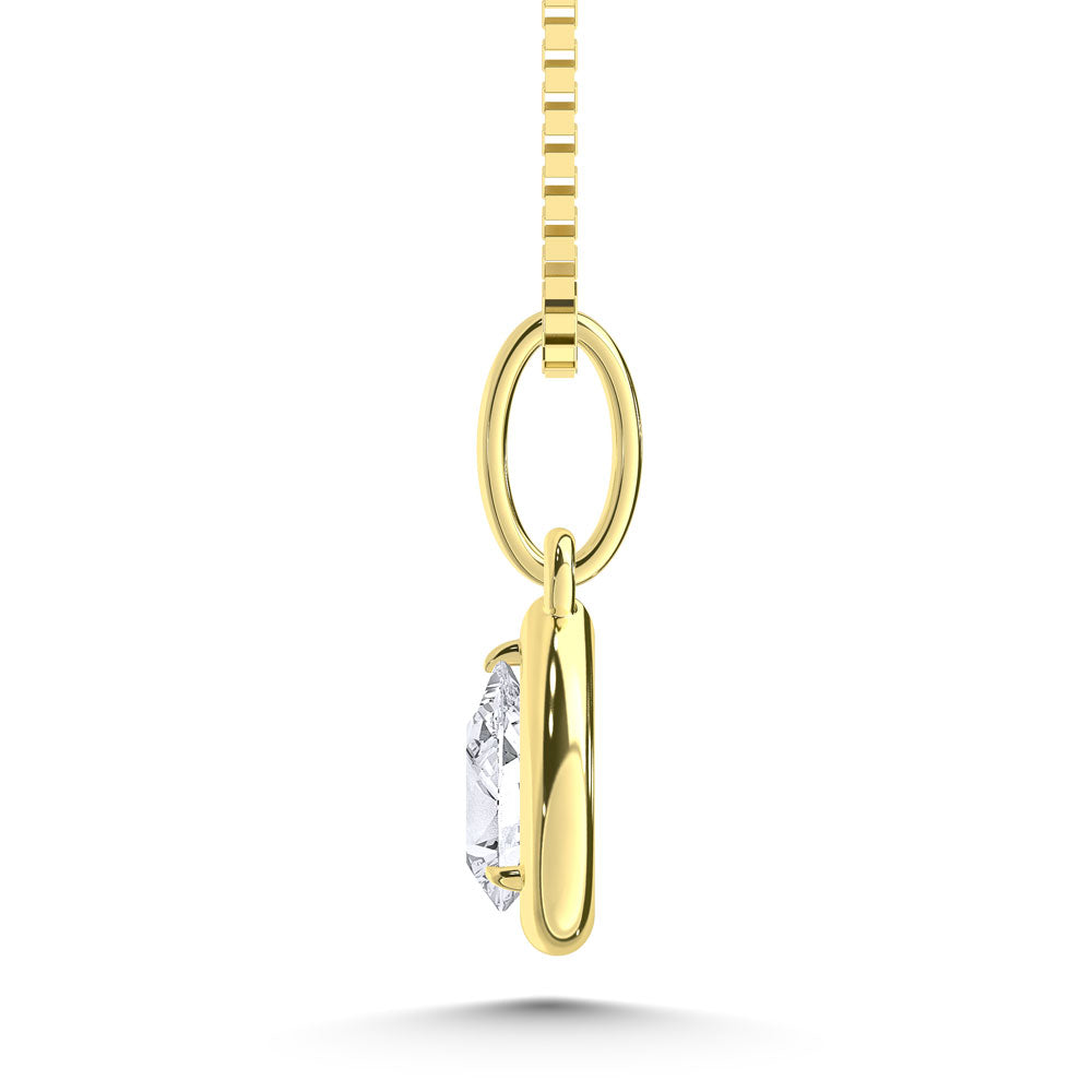 10K 0.29 Carat Pear Lab Diamond Solitaire Pendant