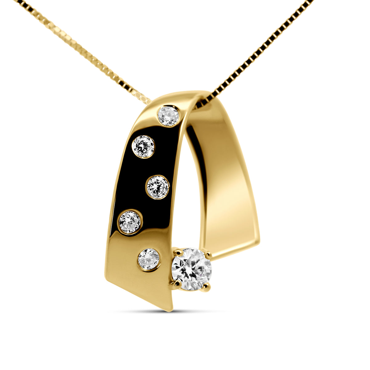 14K Yellow Gold Modern Diamond Pendant with 1.11 CTW Lab-Grown Diamonds