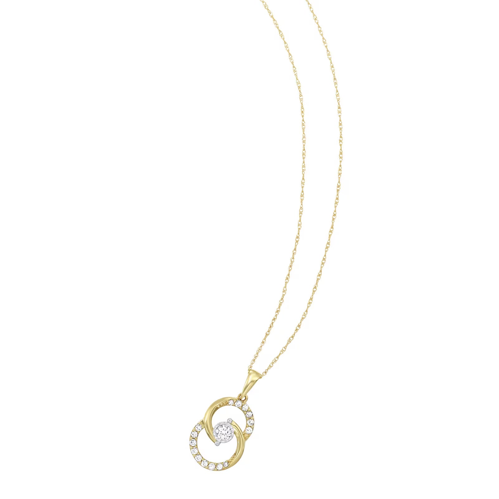 10K Yellow Gold Diamond Pendant with 0.25 CTW Natural Diamonds