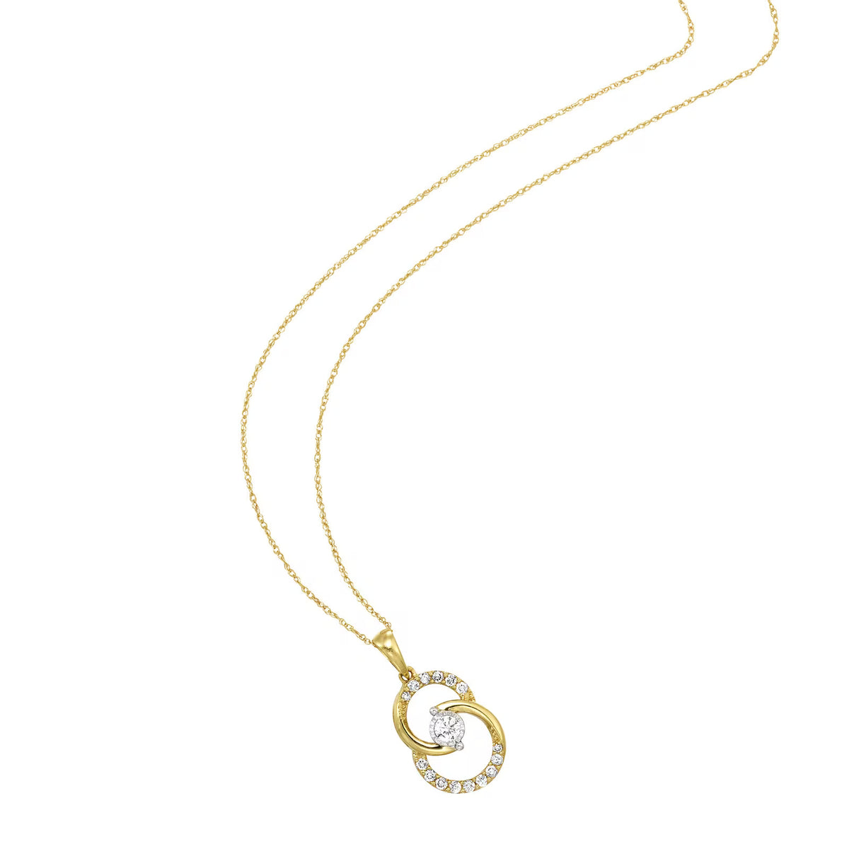 10K Yellow Gold Diamond Pendant with 0.25 CTW Natural Diamonds