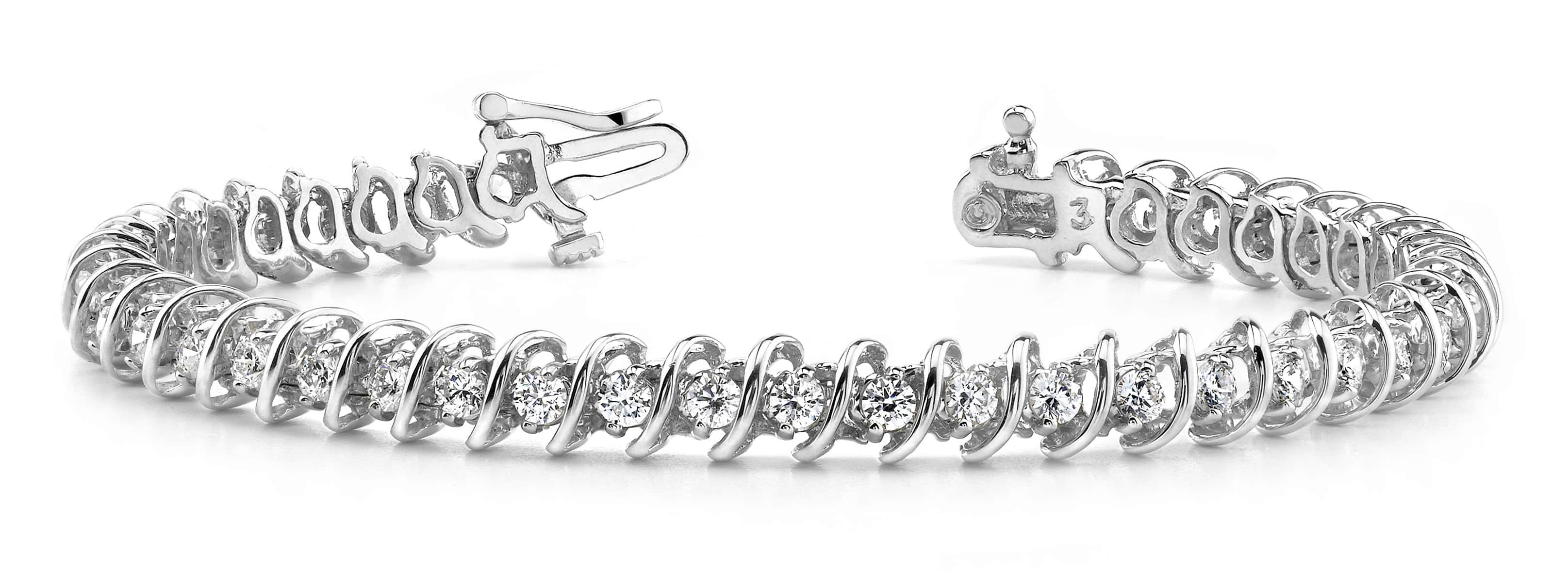 14K White Gold Tennis Bracelet with 4.00 Carats Natural Diamonds