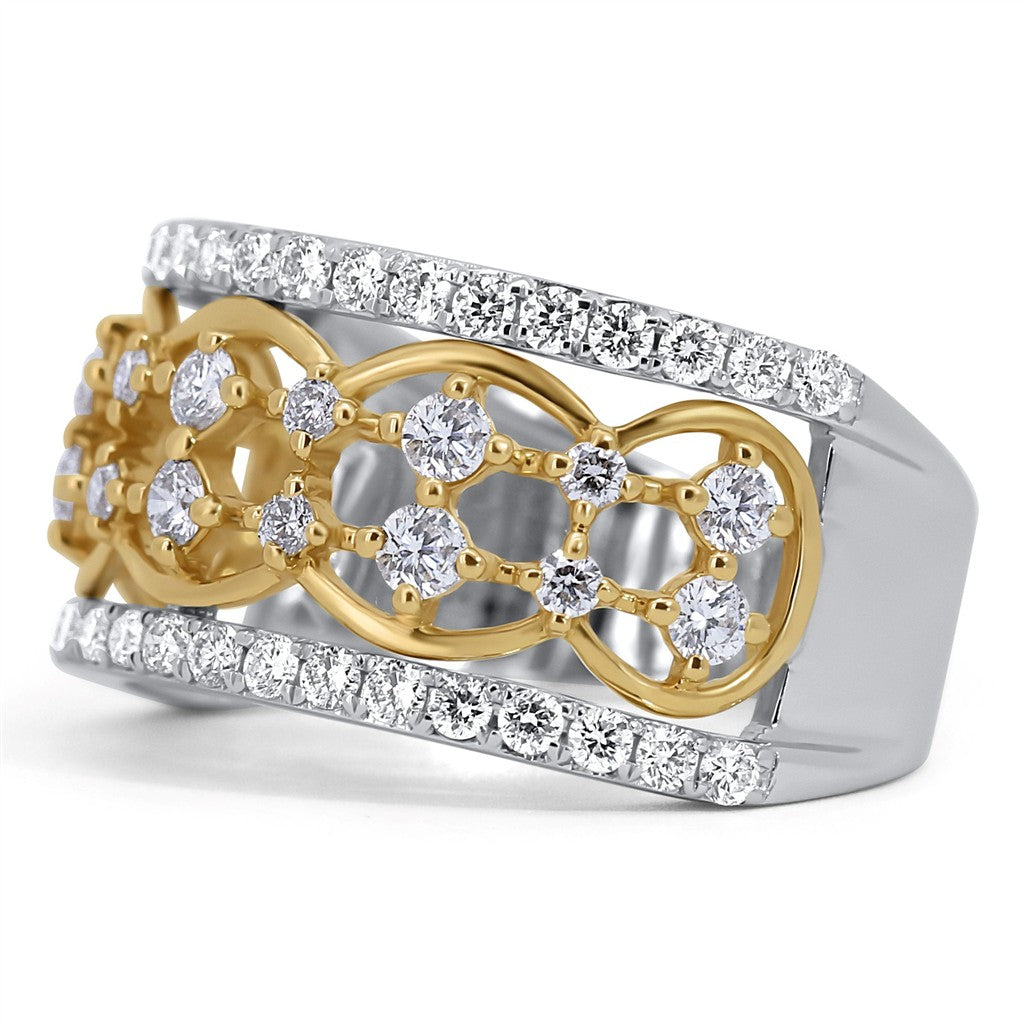 Vintage Two Tone Right Hand Ring