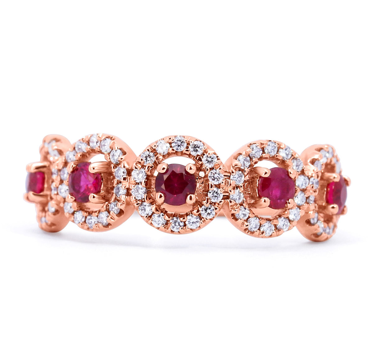 Contemporary Five Stone Halo Ring