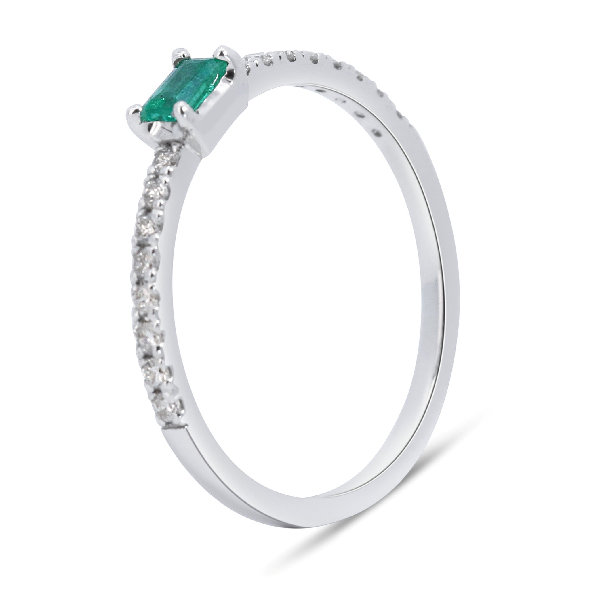 Baguette Emerald & Diamond Ring