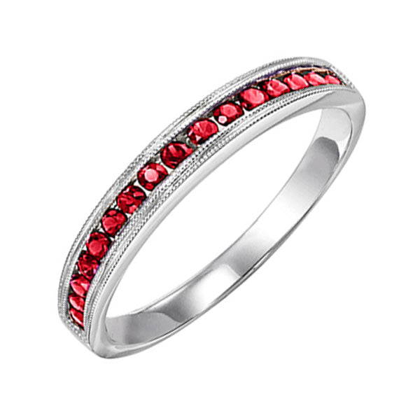 14K Garnet Channel Band