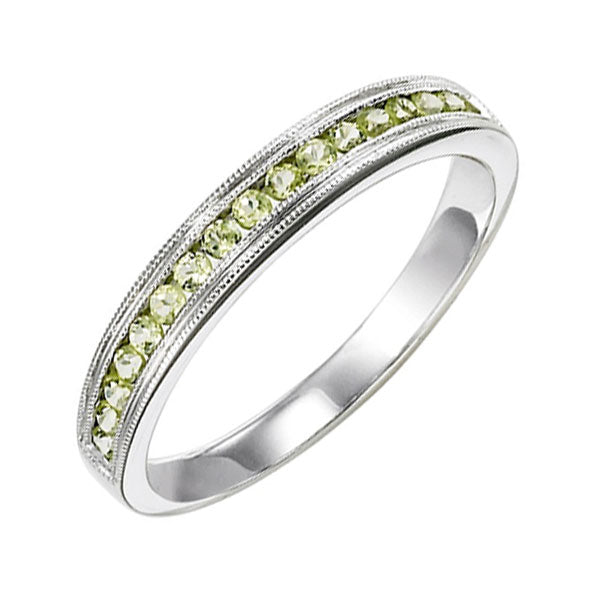 14K Peridot Channel Band
