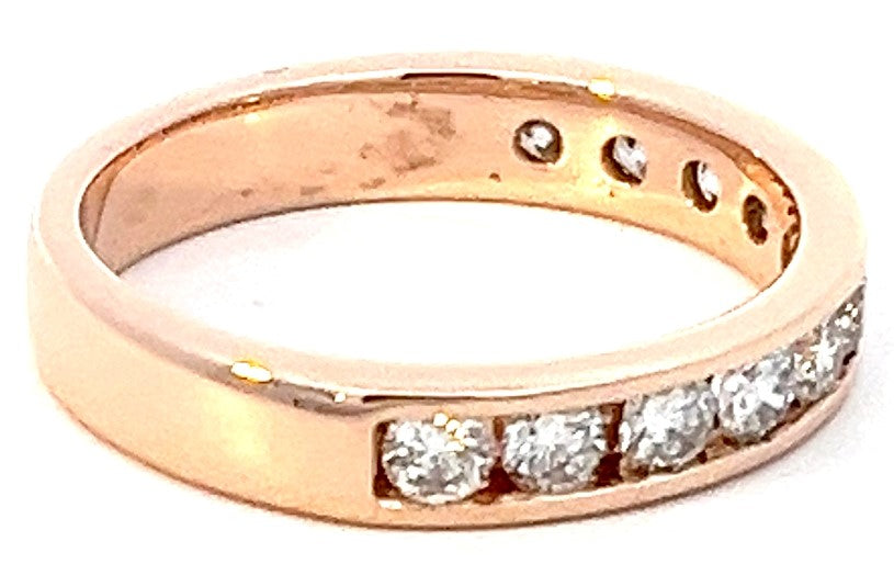 14K Rose Gold Channel-Set Diamond Wedding Band | 3/4 Carats