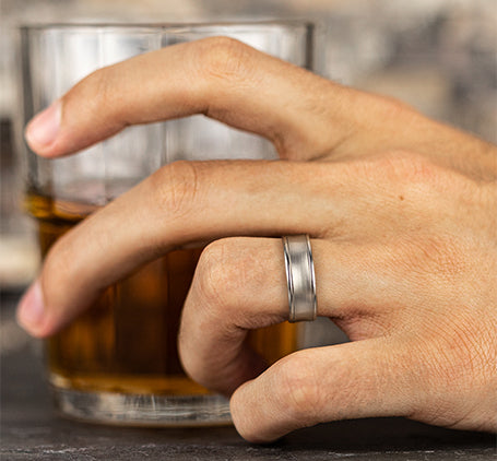 The Desoto 14 Karat White Gold Wedding Band