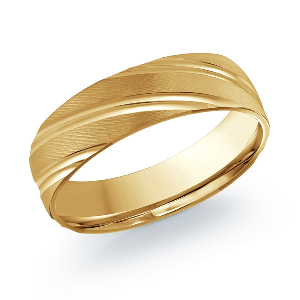 14 Karat Yellow Gold Textured Wedding Band
