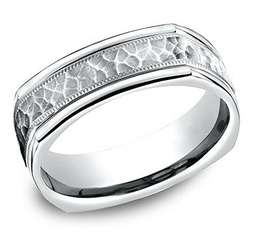 14 Karat White Gold Square Wedding Band
