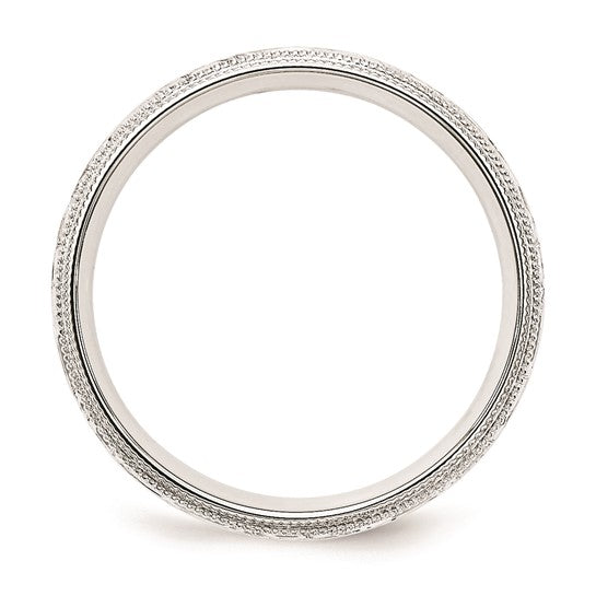 14 Karat White Gold Fancy Wedding Band