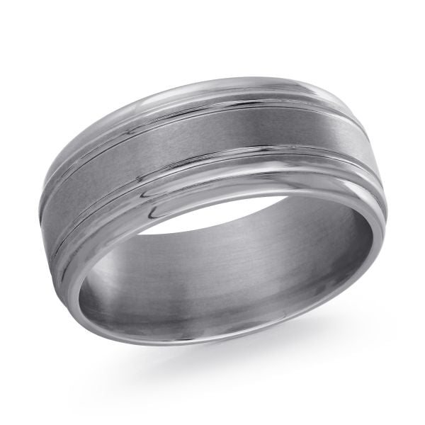 Tantalum Grey Linear Wedding Band