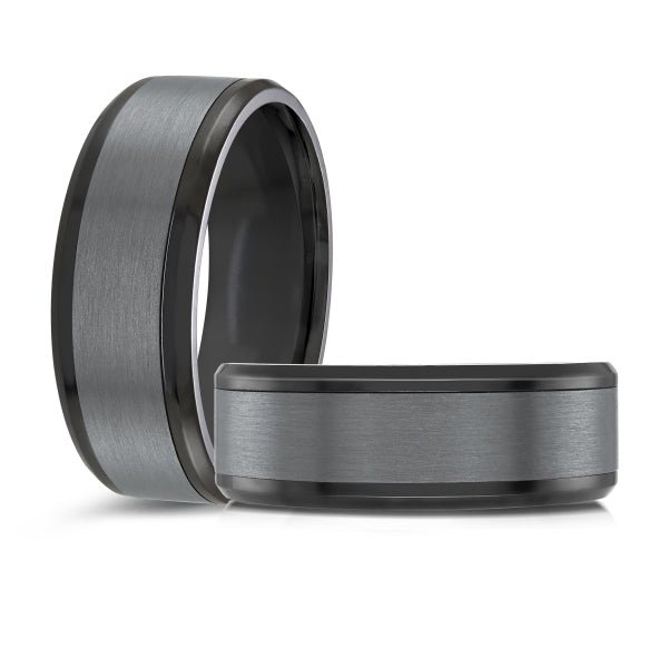 Tanatalum Grey & Black Wedding Band