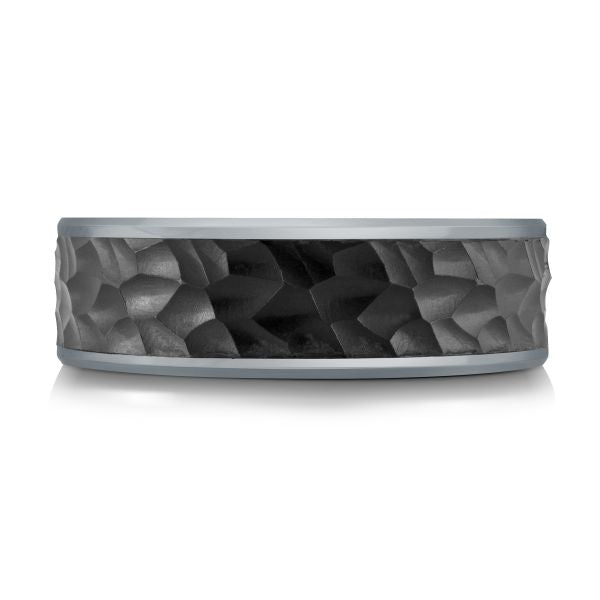 Tantalum Grey & Carbon Fibre Wedding Band