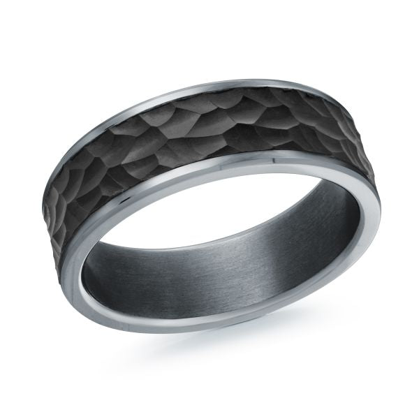 Tantalum Grey & Carbon Fibre Wedding Band