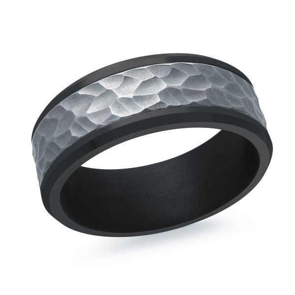 Tantalum Black & Titanium Center Wedding Band