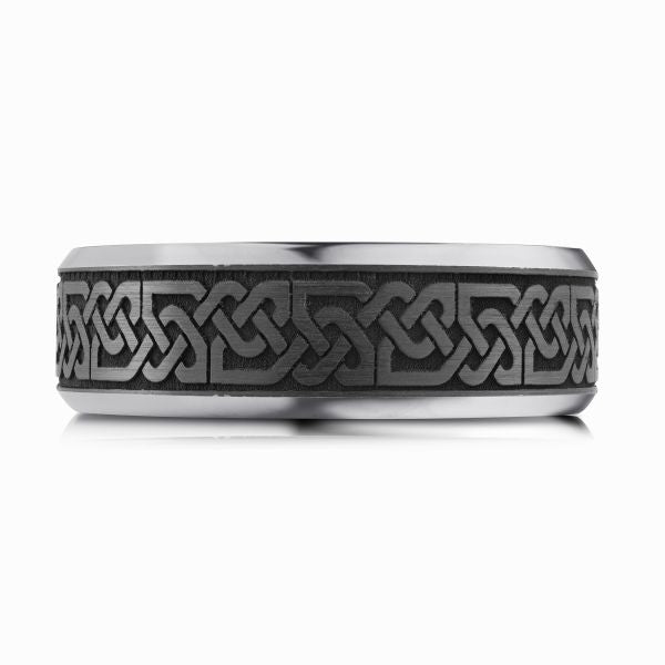 Tantalum & Carbon Fibre Woven Wedding Band