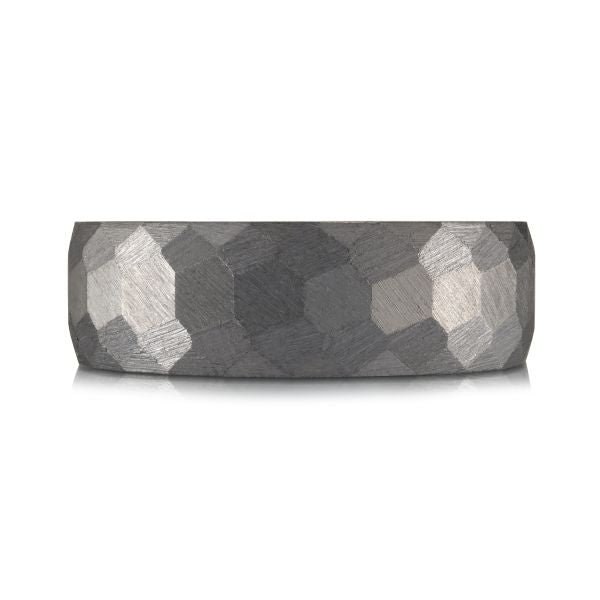 Tantalum Grey Hammered Wedding Band