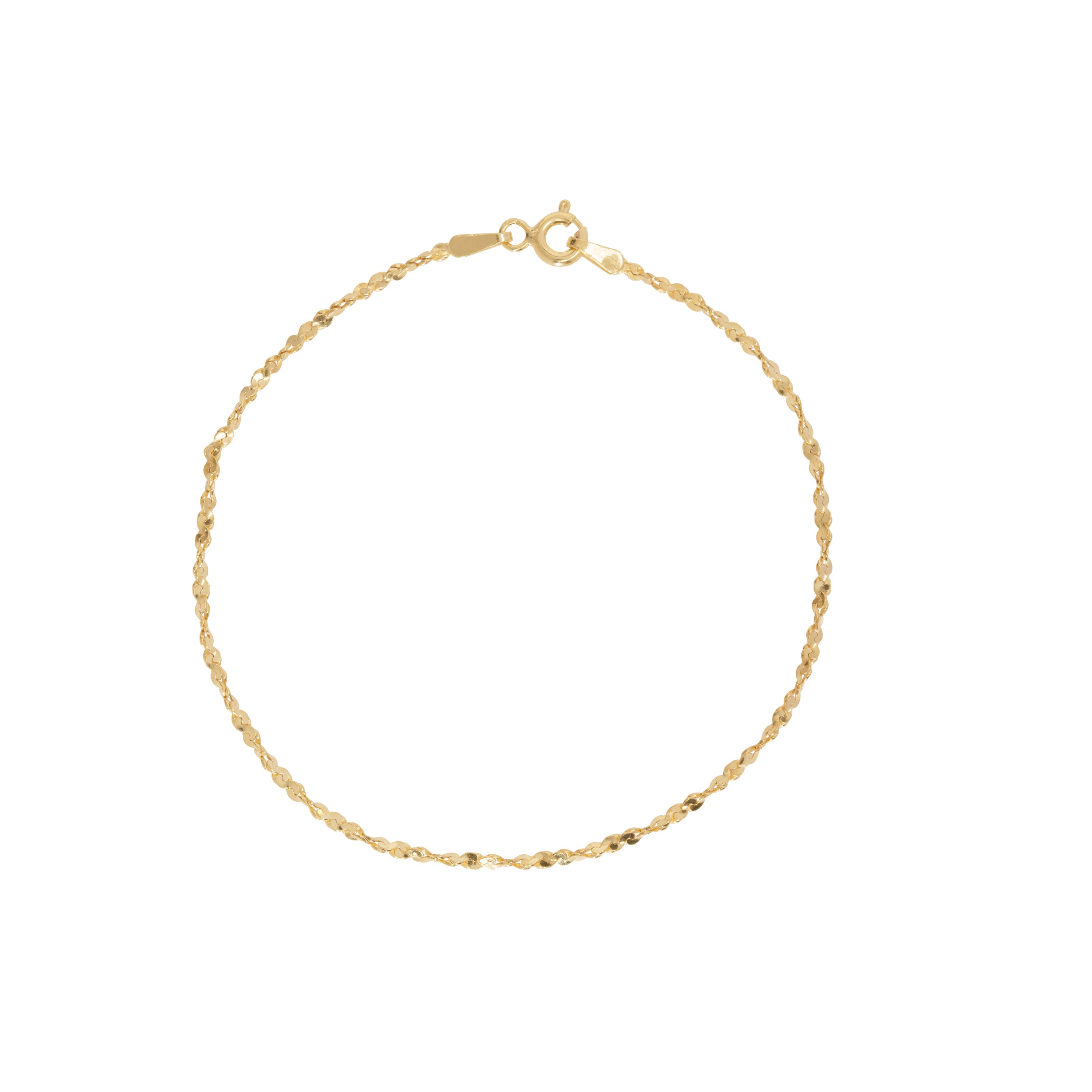Gold Over Sterling Silver Twisted Serpentine Bracelet