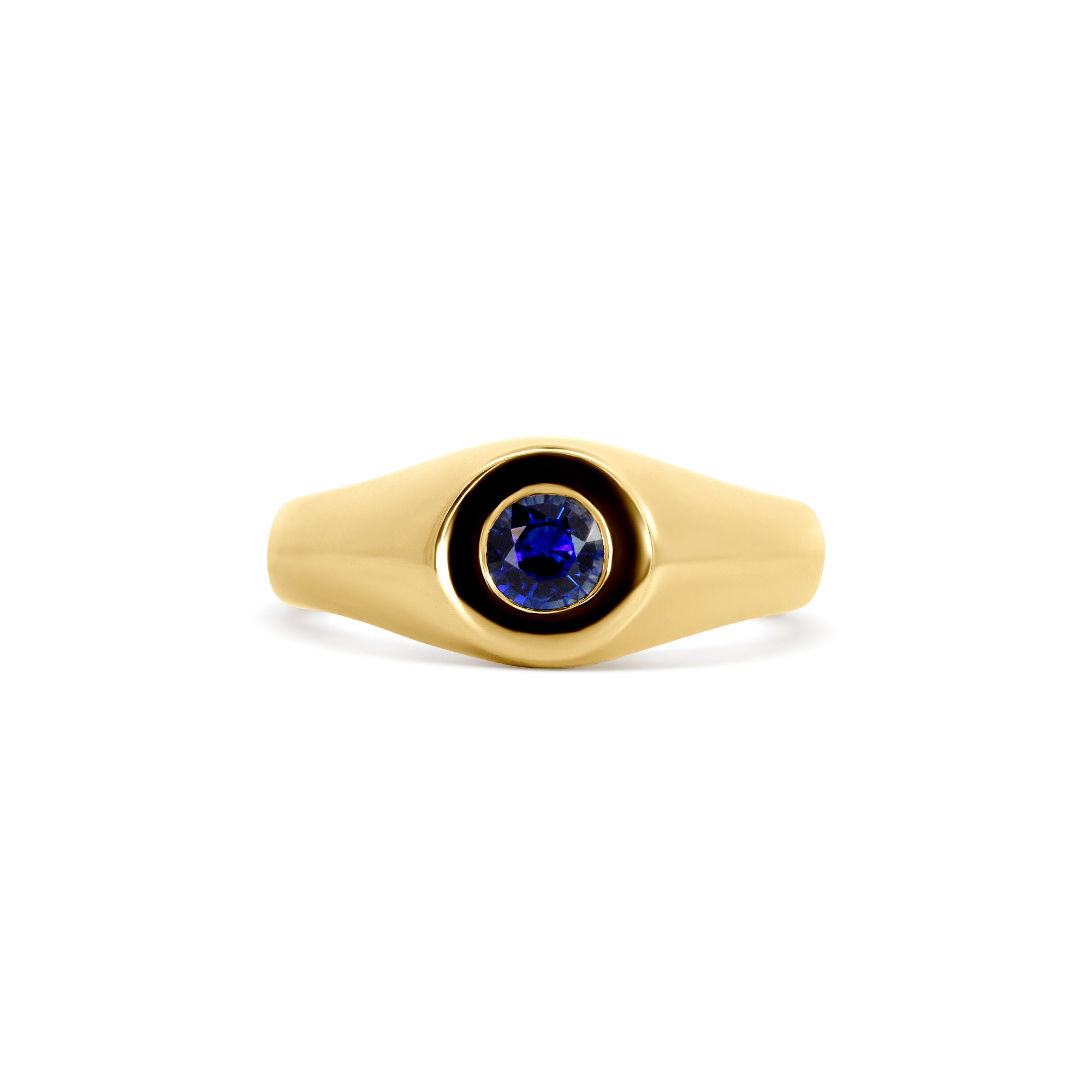 14K Yellow Gold Men’s Natural Sapphire Band | Joe Kassab Custom Design