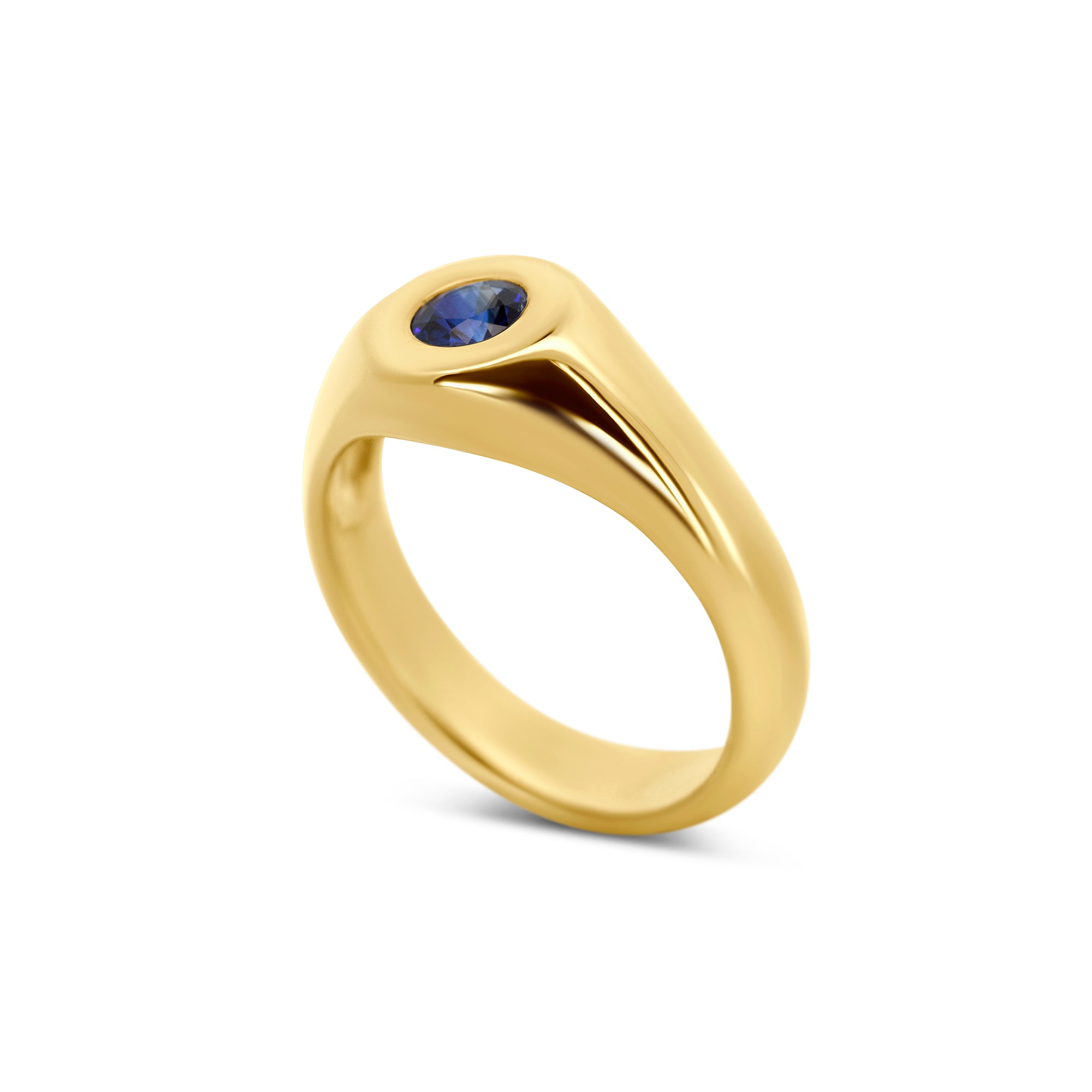 14K Yellow Gold Men’s Natural Sapphire Band | Joe Kassab Custom Design