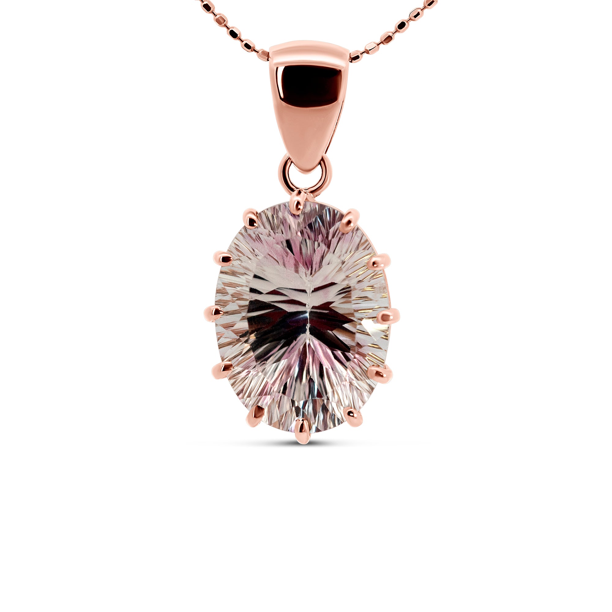 Joe Kassab Custom 14K Rose Gold 10-Carat Zunzite Pendant