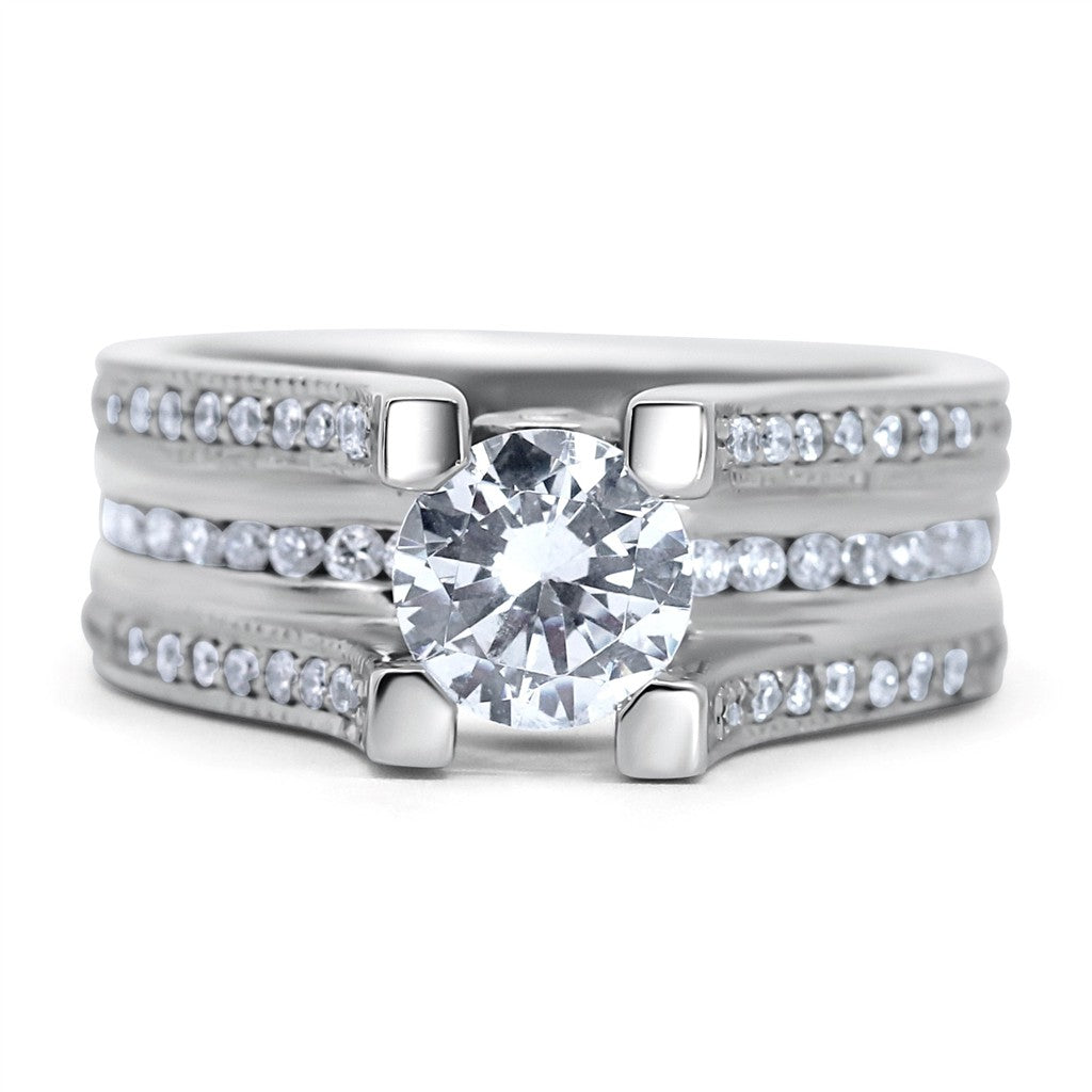 Modern Cathedral Style Engagement Ring