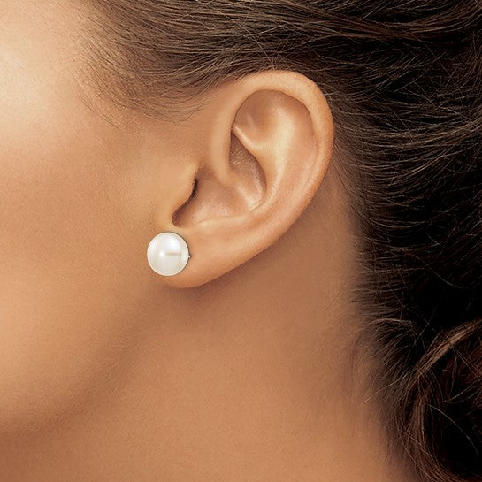 14 Karat White Gold 10–11mm Freshwater Pearl Earrings | Joe Kassab Jewelers