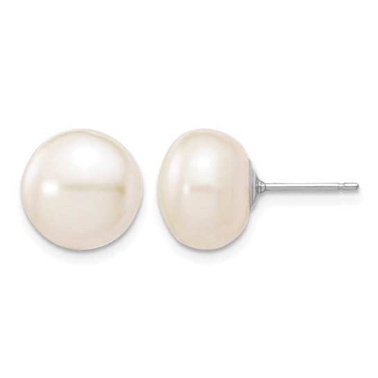14 Karat White Gold 10–11mm Freshwater Pearl Earrings | Joe Kassab Jewelers