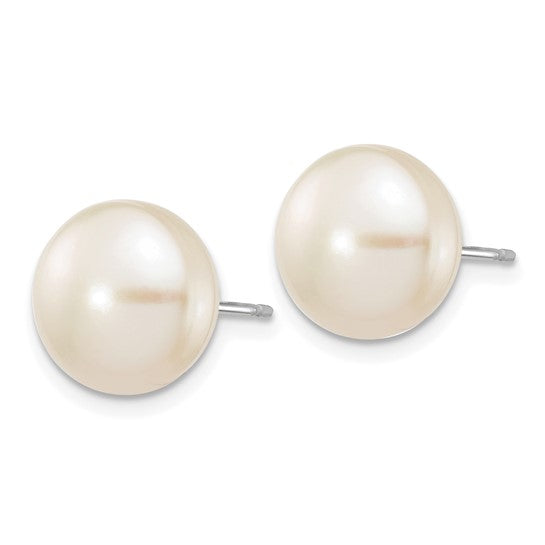 14 Karat White Gold 10–11mm Freshwater Pearl Earrings | Joe Kassab Jewelers