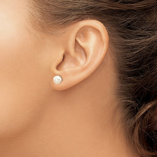 6–7mm Freshwater Pearl Earrings in 14 Karat White Gold | Joe Kassab Jewelers