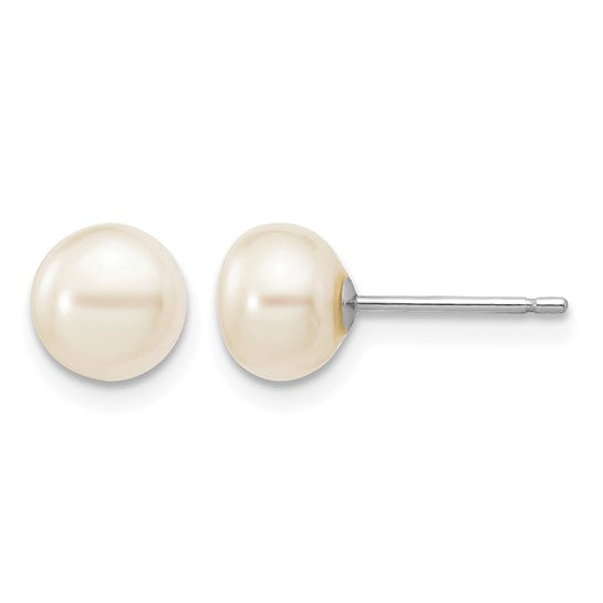 6–7mm Freshwater Pearl Earrings in 14 Karat White Gold | Joe Kassab Jewelers