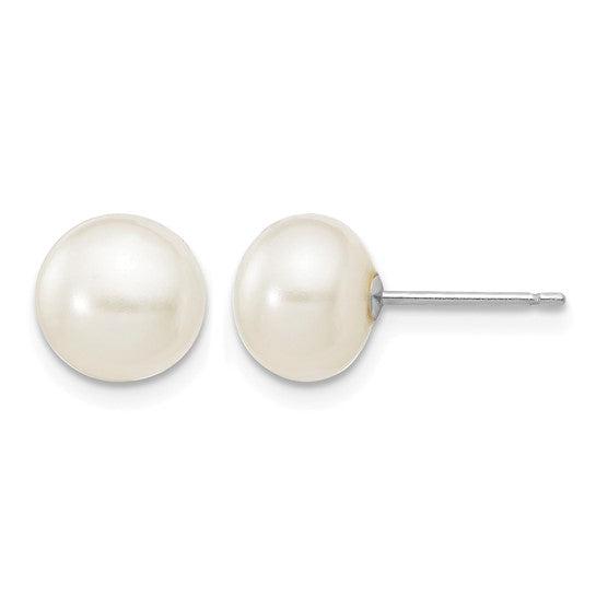 7–8mm Freshwater Pearl Earrings in 14 Karat White Gold | Joe Kassab Jewelers