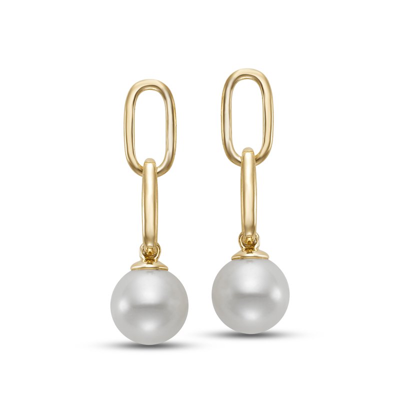 14K Freshwater Pearl Paperclip Drop Earrings: Gifts From The Sea Collection