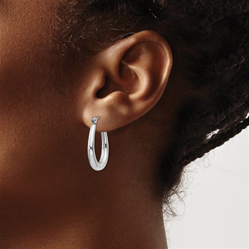 Modern Oval Hoop Earrings