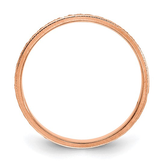 14K 3MM Etched Wedding Band