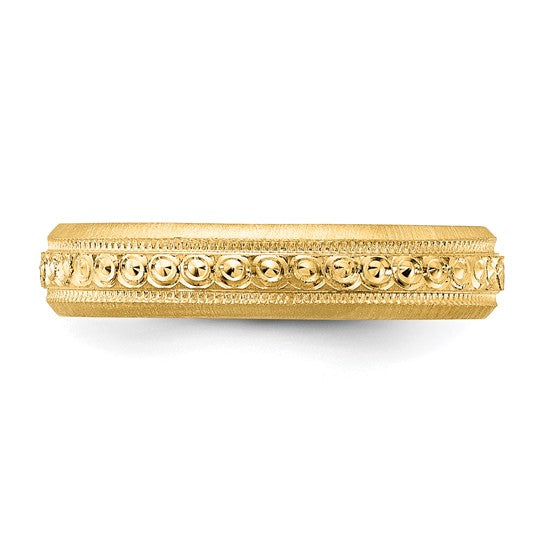 14K 3MM Etched Wedding Band