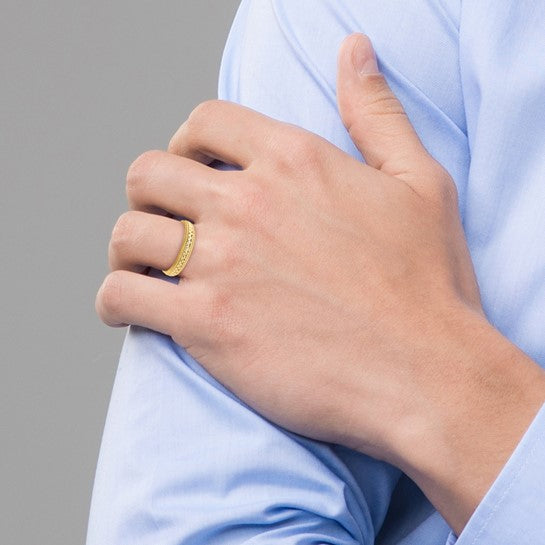14K 3MM Etched Wedding Band