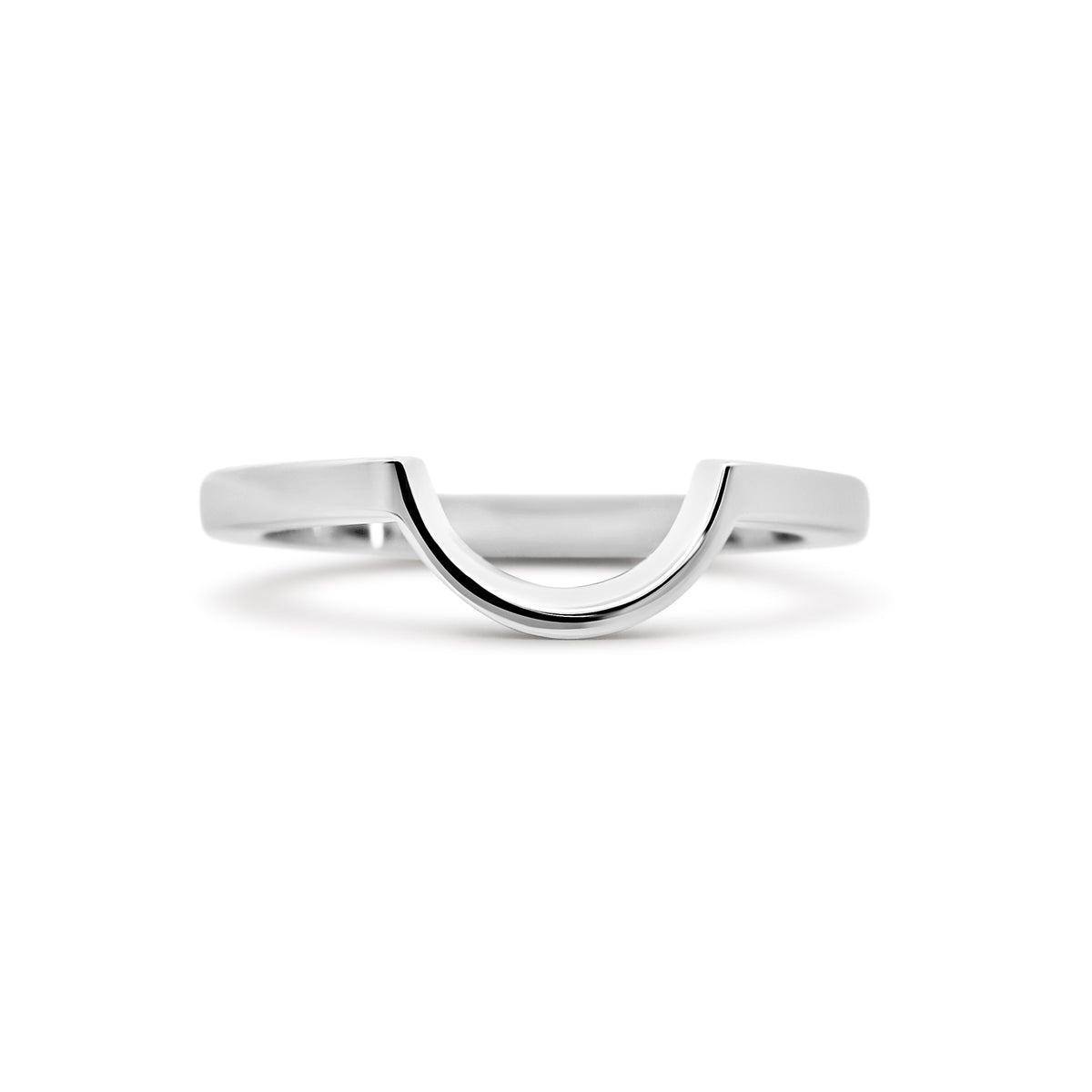 14K White Gold Curved Wedding Band – Joe Kassab Custom Design