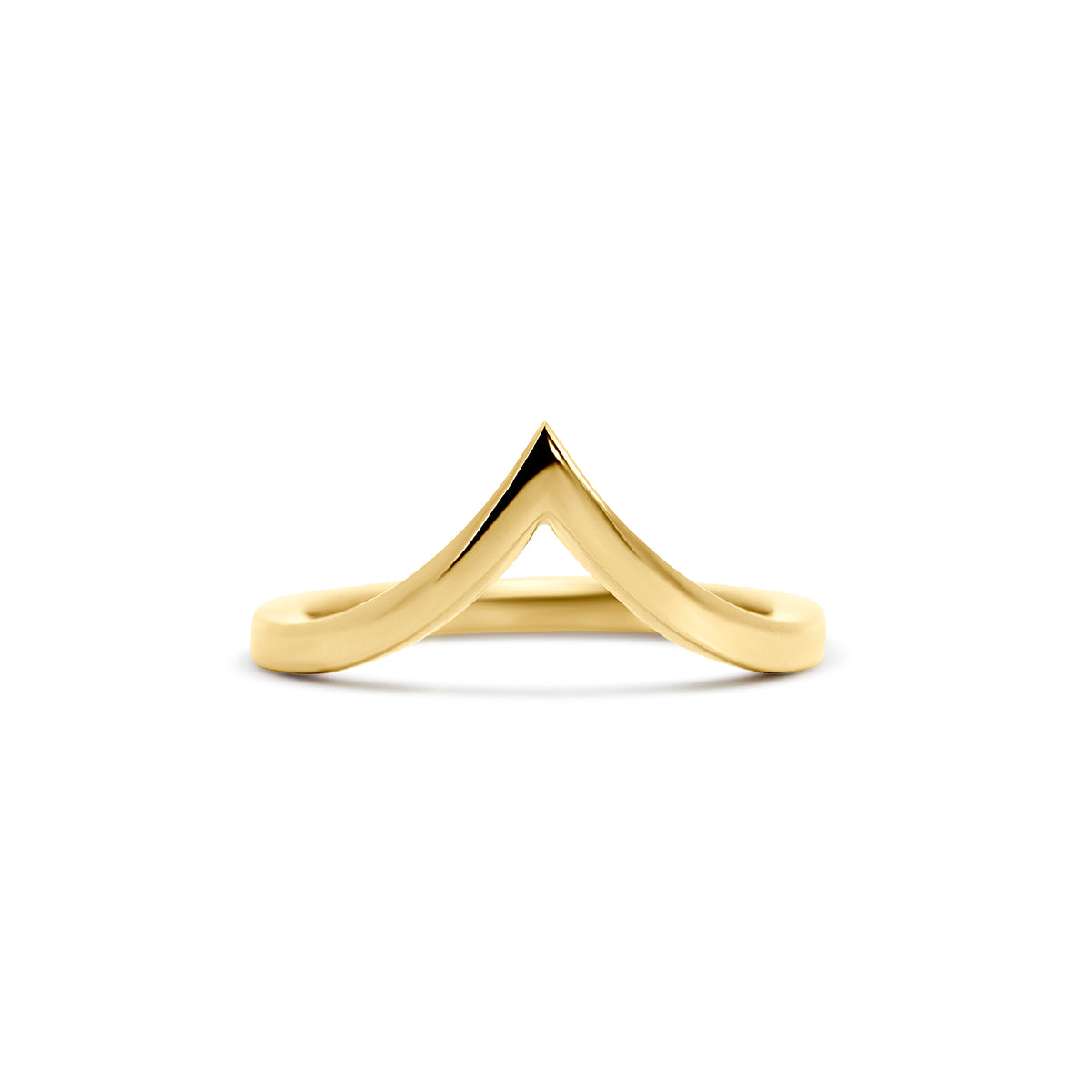 14K Yellow Gold Chevron Wedding Band | Joe Kassab Custom