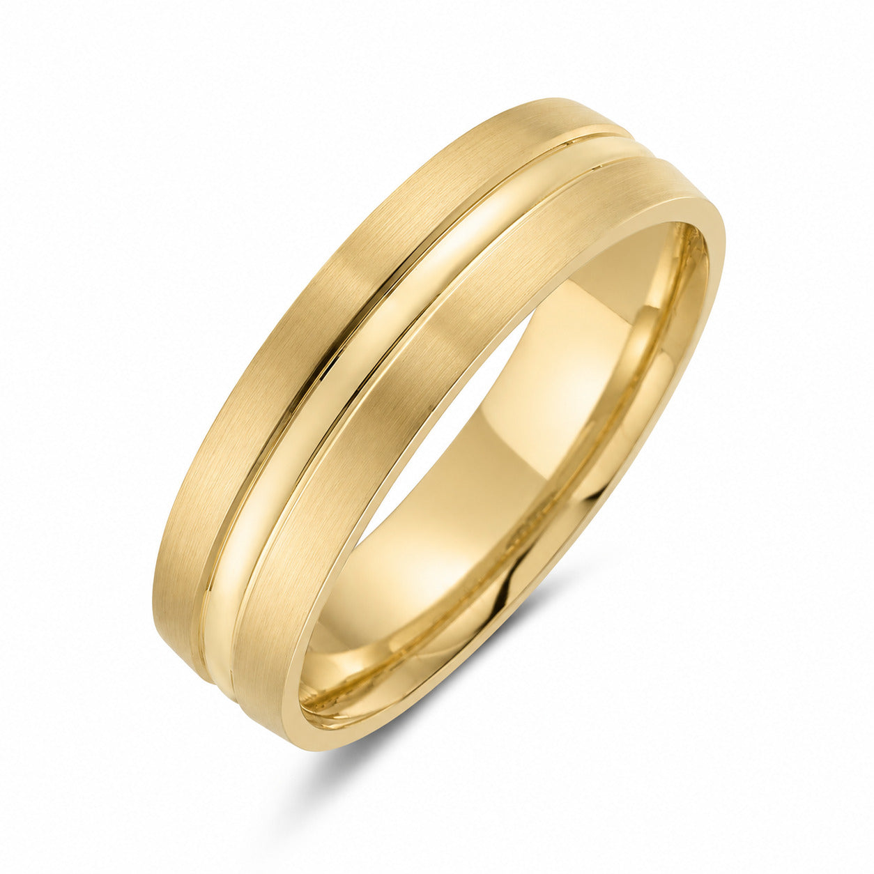 10 Karat Yellow Gold 5mm Florentine Edge Men's Wedding Band