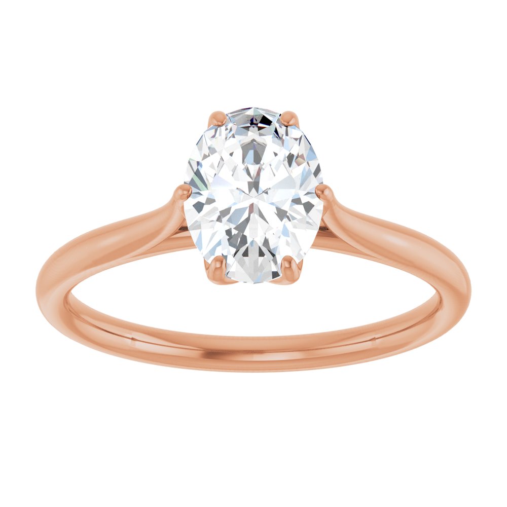 14K Rose Gold Floral Style Engagement Ring | Elegant Bridal Design