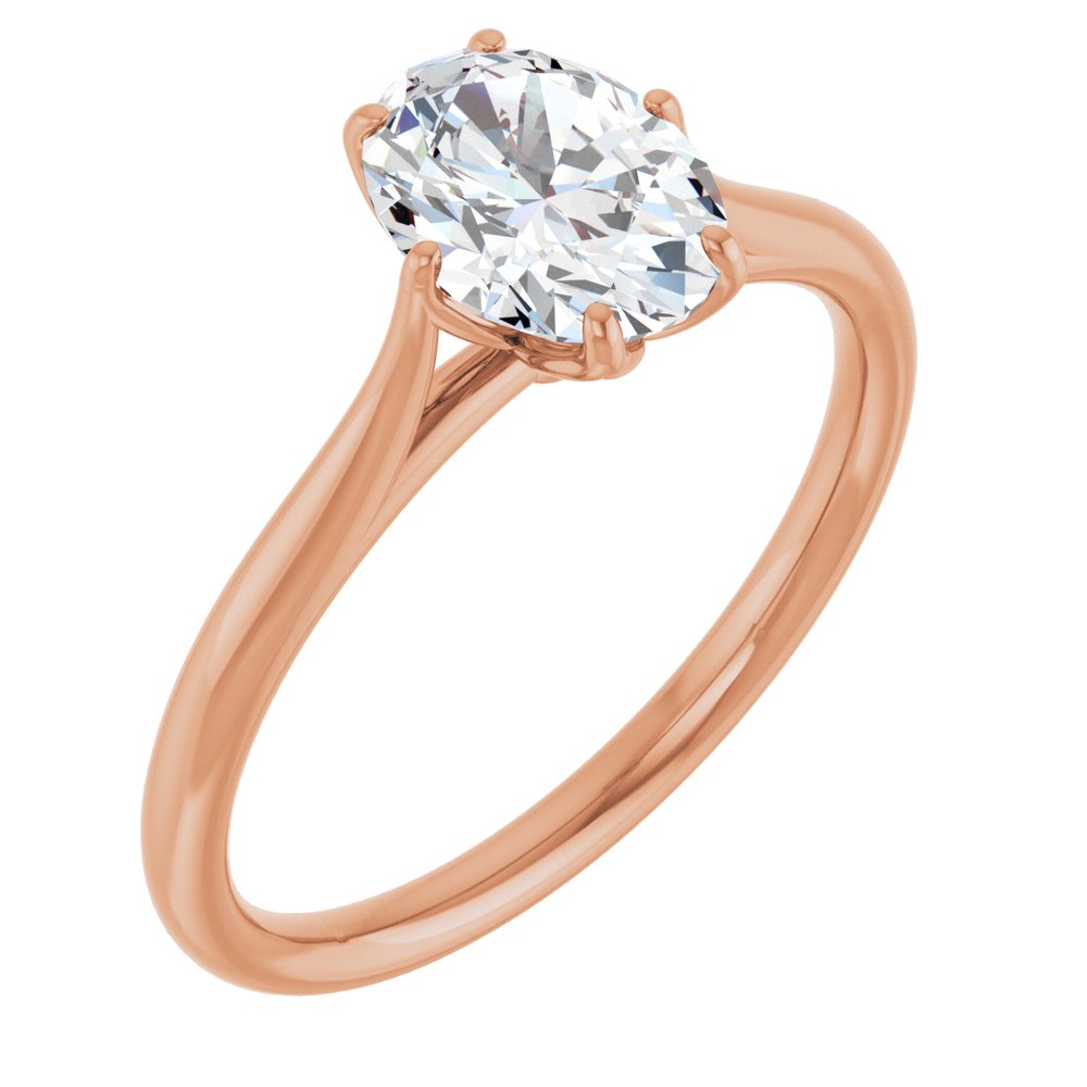 14K Rose Gold Floral Style Engagement Ring | Elegant Bridal Design