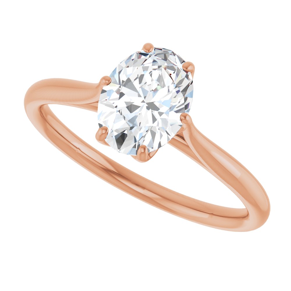 14K Rose Gold Floral Style Engagement Ring | Elegant Bridal Design