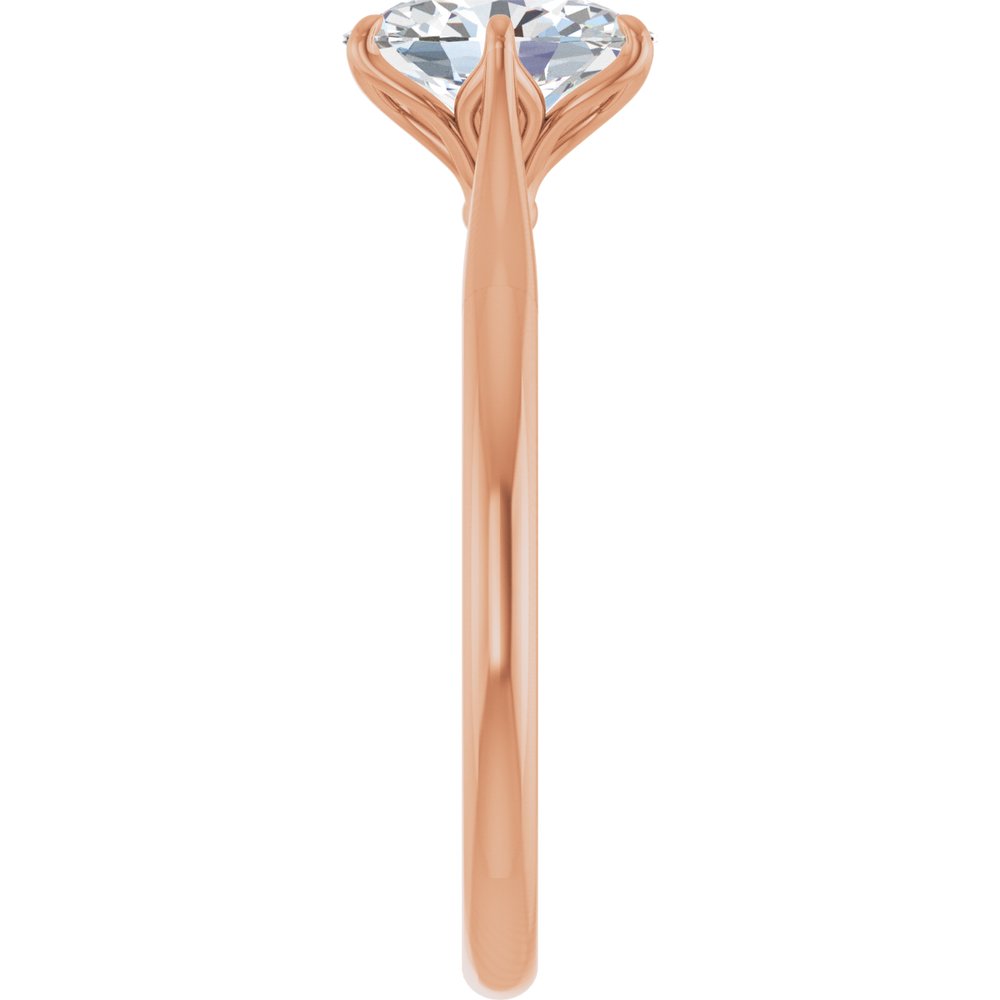 14K Rose Gold Floral Style Engagement Ring | Elegant Bridal Design