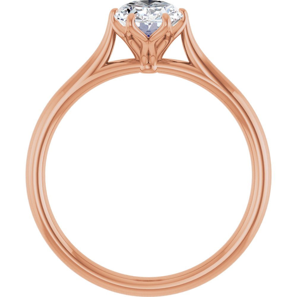 14K Rose Gold Floral Style Engagement Ring | Elegant Bridal Design