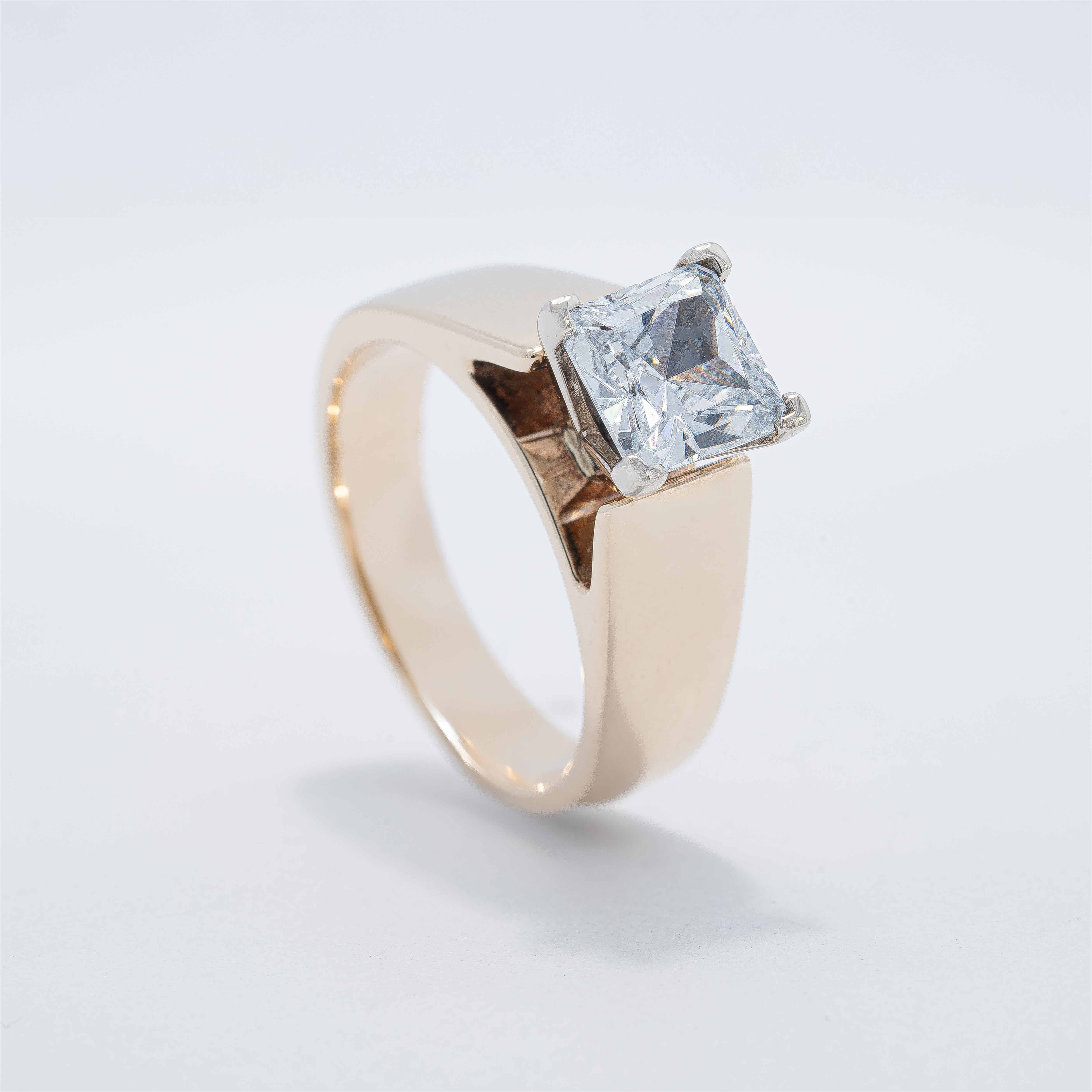 Contemporary Solitaire Engagement Ring